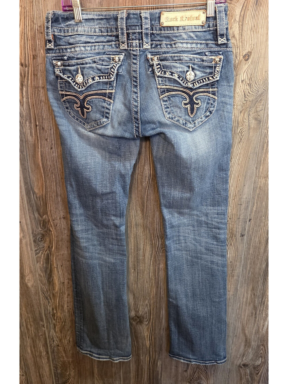 Rock Revival "Jen" Boot Cut Women's Denim Jeans Sz 30 (31x33.5) rodeo western